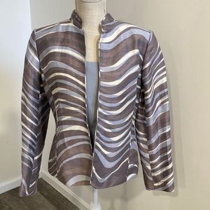 Lafayette 148 silver 3 pc. silk suit 10